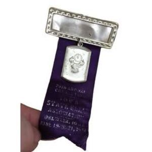 1934 Elk's Convention Ribbon and Metal From Del Wein, Iowa